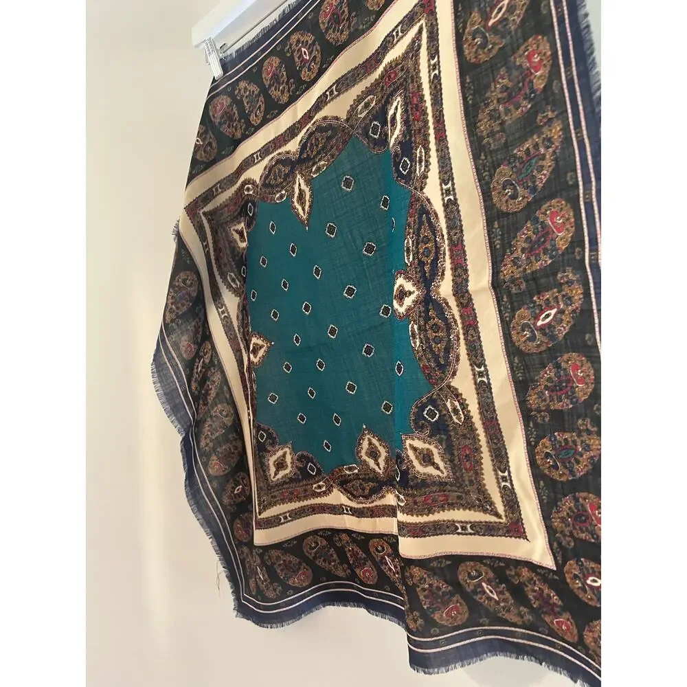 ECHO Rare Vintage 100% Wool Women’s Scarf Dark Green Gold 29